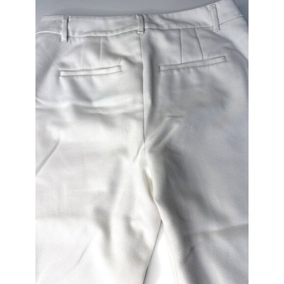 White House Black Market The Boot White Textured Flare Pants Size 4 - Picture 8 of 16